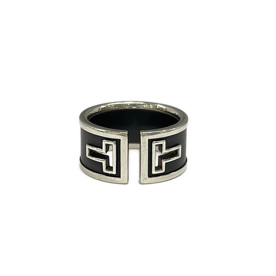 Tiffany&Co. T Cutout Silver Black Ring