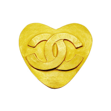 Chanel Cc Logo Heart Brooch Metal