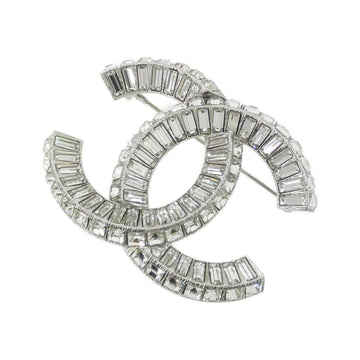 Chanel Brooch Silver With Clear Crystal