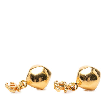 Chanel Cc Logo Stud Earrings Metal Gold-
