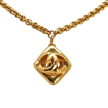 Chanel Cc Gold Plated Diamond Cut