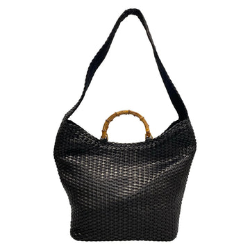 Gucci Bamboo Black Leather Shoulder Bag