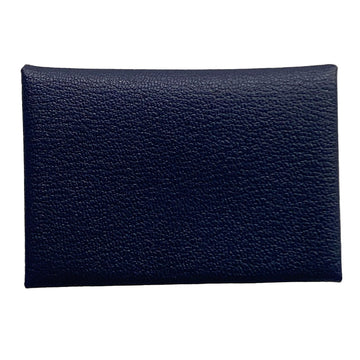 Hermes Calvi Duo Navy Chevre G Card Case