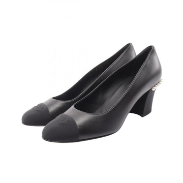 Chanel Coco Mark Pearl Pumps Shoes Heels