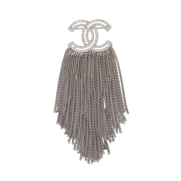 Chanel Coco Mark Fringe Brooch Pin Metal