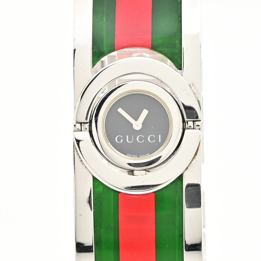 Gucci Toile Watch 1******* Silver Green