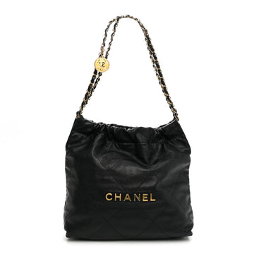 Shiny Calfskin Quilted Small Chanel 22