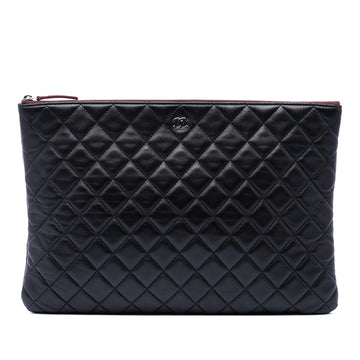 Chanel Large Quilted Lambskin O Case