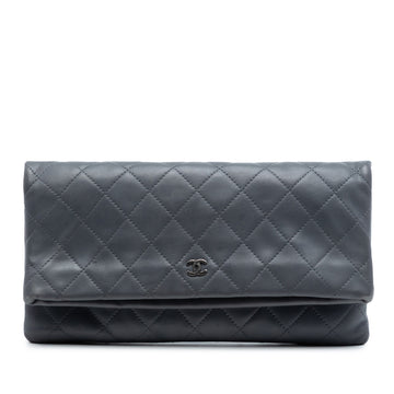 Chanel Cc Quilted Lambskin Foldover