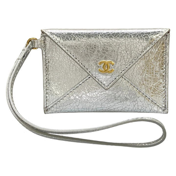 Chanel Bag Charm Card Case Silver