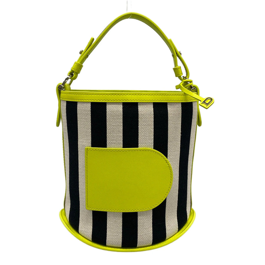 Delvaux Bread Mini Bucket Cream Black