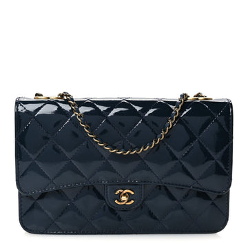 Chanel Patent Goatskin Quilted Cc Eyelet