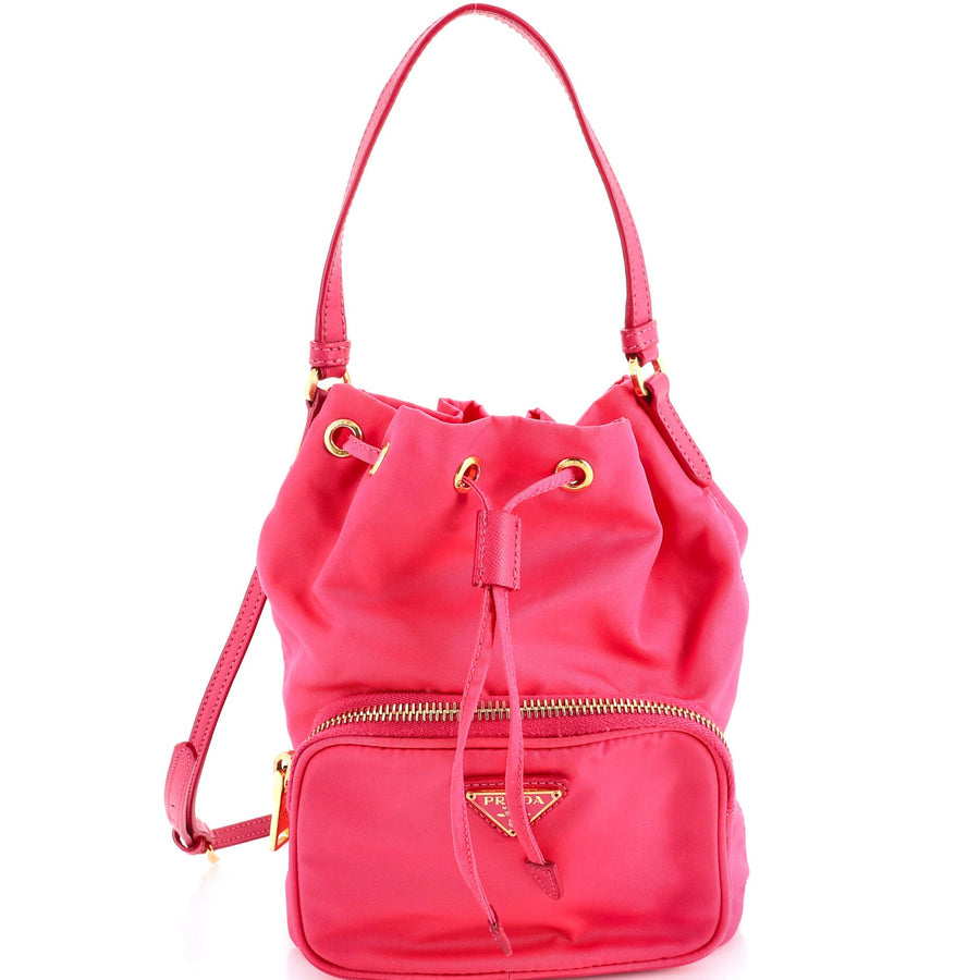 Prada Drawstring Bucket Bag Tessuto