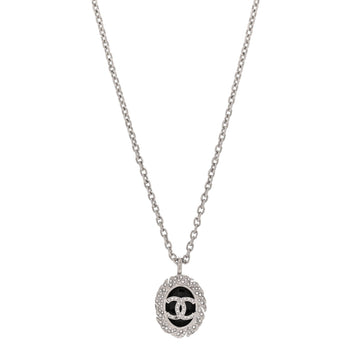 Chanel Metal Resin Crystal Cc Oval