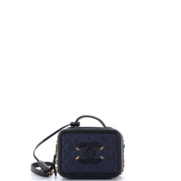 Chanel Filigree Vanity Case Quilted