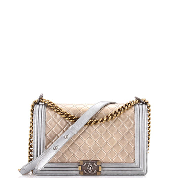 Chanel Bicolor Boy Flap Bag Quilted