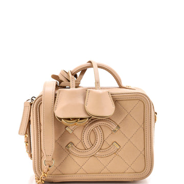Chanel Filigree Vanity Case Quilted