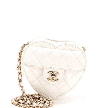 Chanel Cc In Love Heart Clutch With