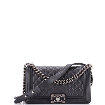Chanel Boy Flap Bag Quilted Metallic