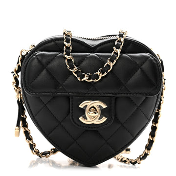 Chanel Lambskin Quilted Cc In Love Heart