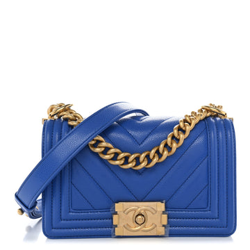 Chanel Caviar Chevron Quilted Small Boy