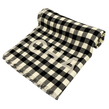Chanel Cream Black Cashmere Scarf