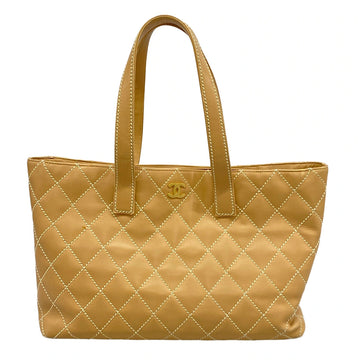 Chanel Wild Stitch Beige Leather Tote
