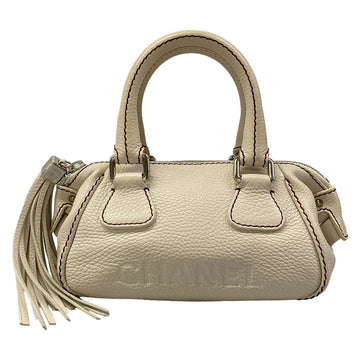 Chanel White Leather Handbag