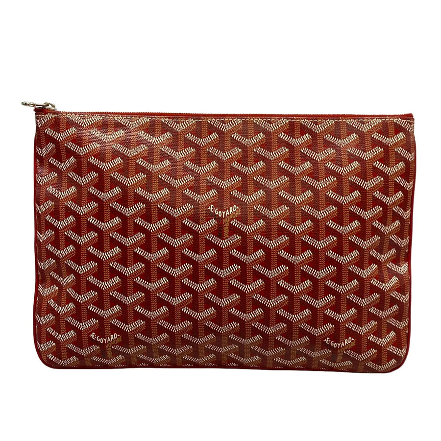 Goyard Senat Mm Red Coated Canvas Clutch