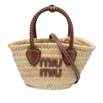 Miu Raffia Logo Braided Top