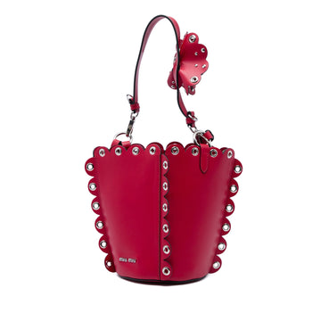 Miu Calfskin Scalloped Grommet