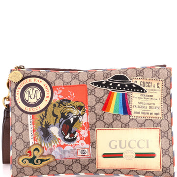 Gucci Courrier Pouch Gg Coated Canvas