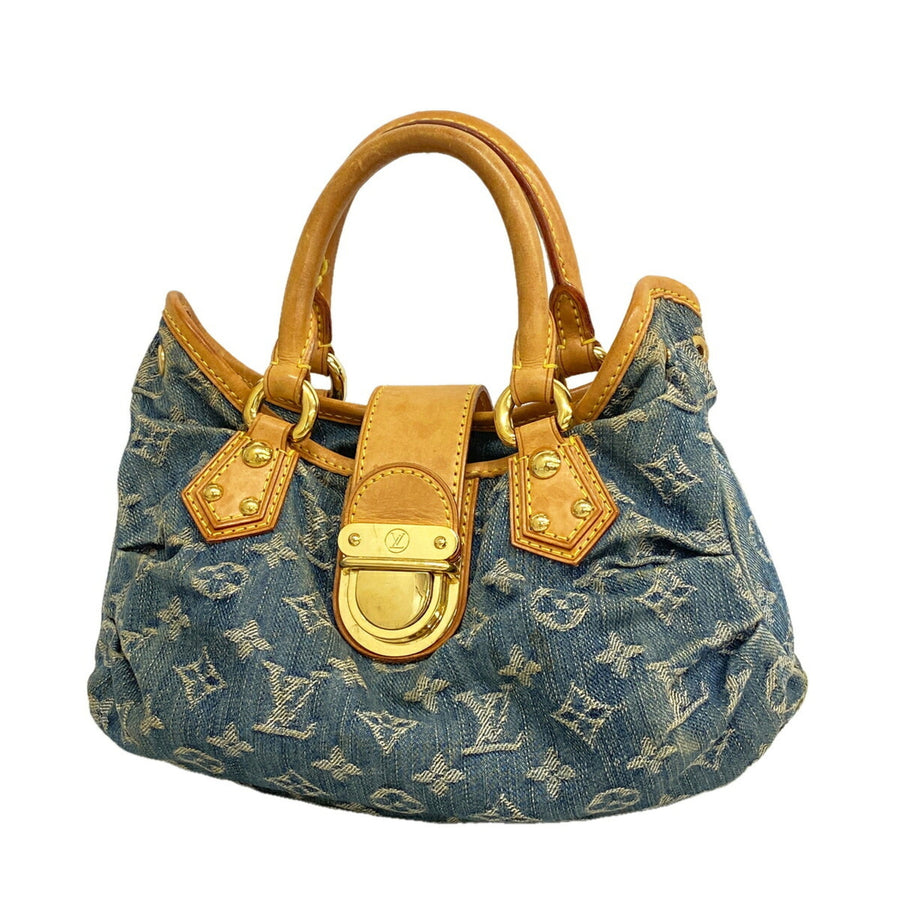 Louis Vuitton Pleaty Handbag Denim Small