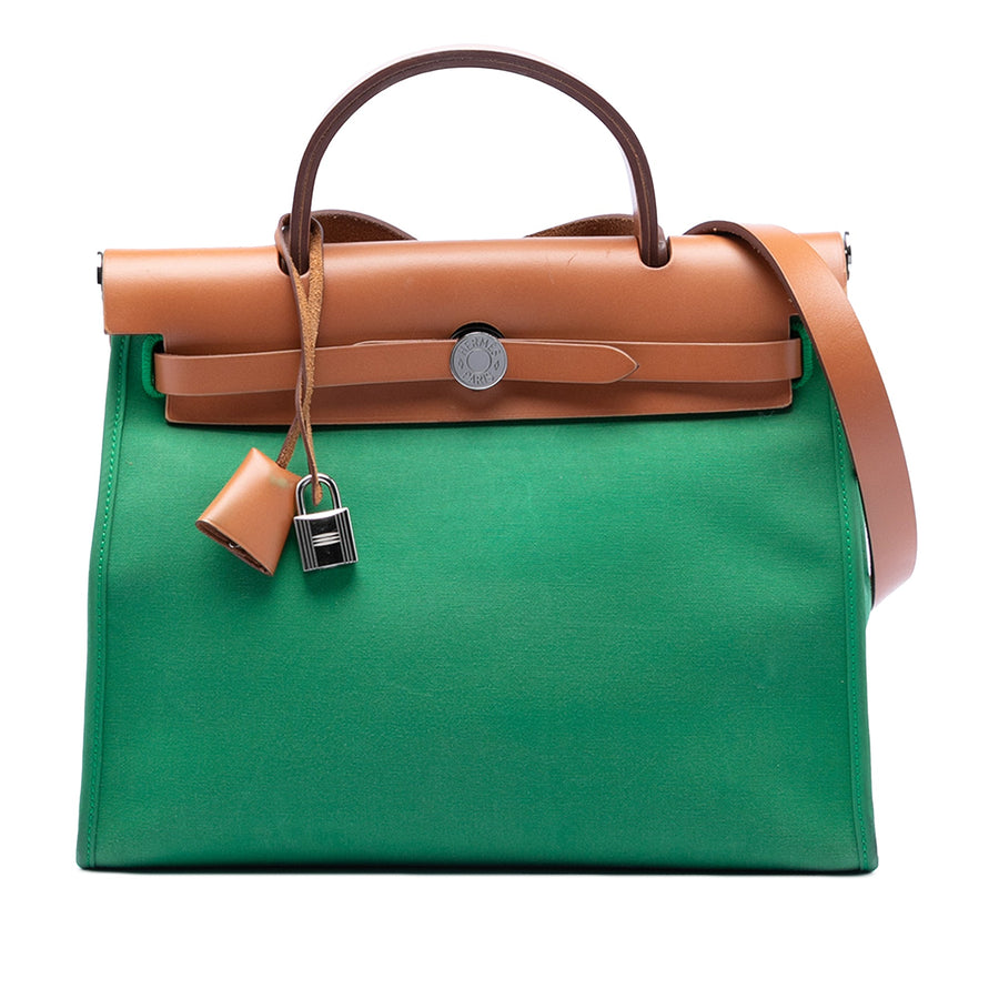 Hermes Herbag Zip Leather And Toile 31