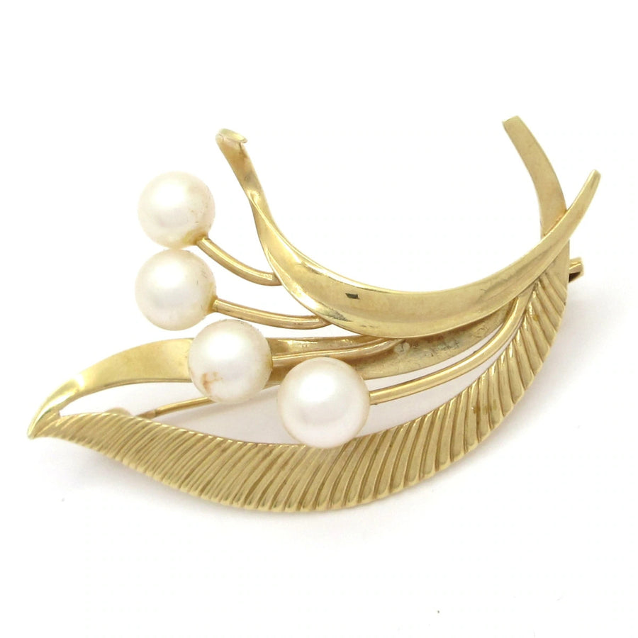 Mikimoto K14Yg White 14K Yellow Gold