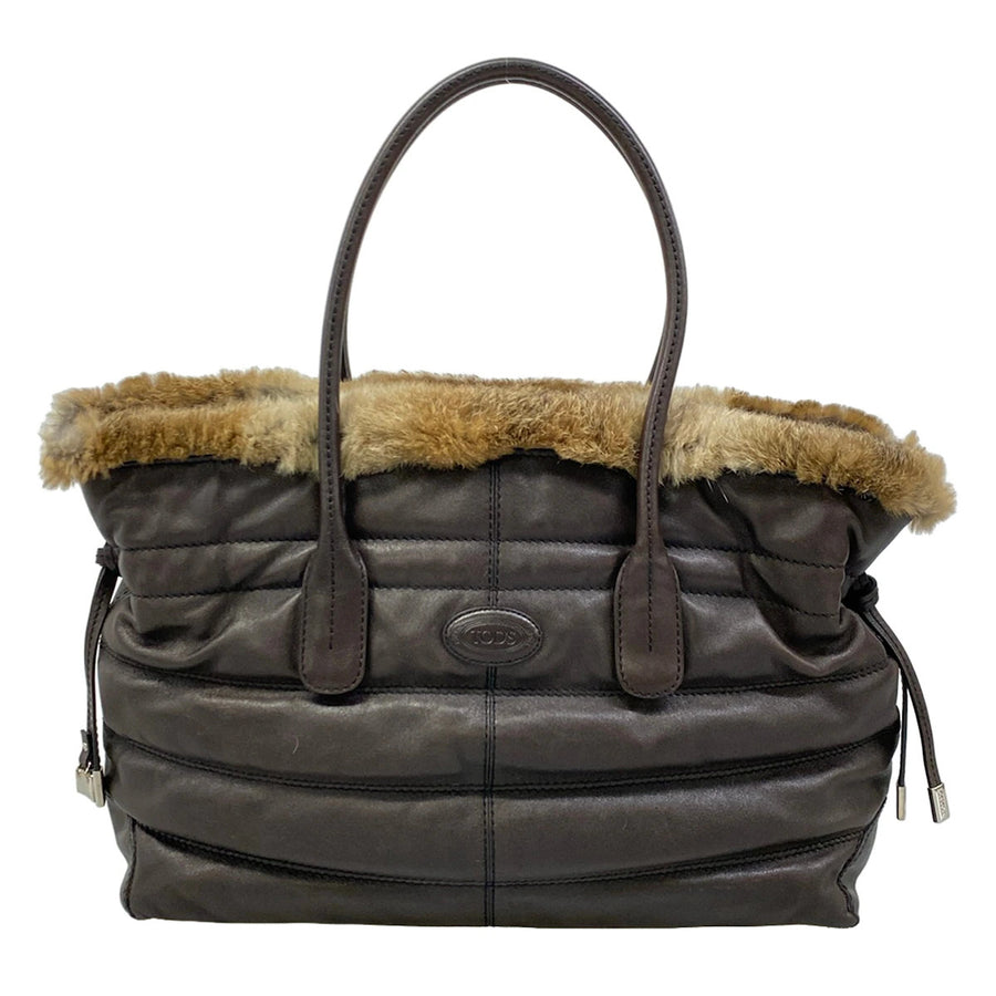 Tod's Dark Brown Leather Tote Bag