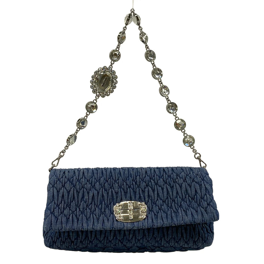 Miumiu Blue Denim Shoulder Bag