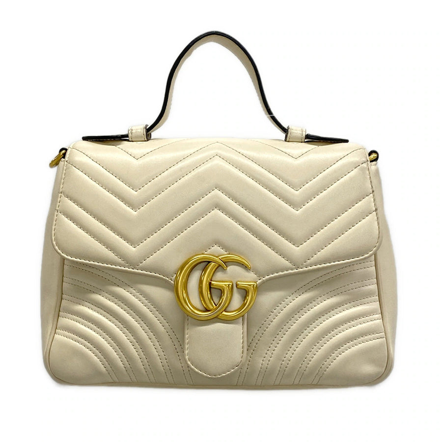 Gucci Gg Marmont Cream Gold Leather