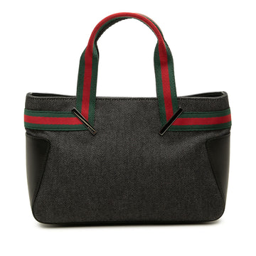 Gucci Denim Web Handbag Pre-Loved Bag