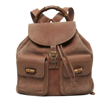 Gucci Large Suede Bamboo Drawstring