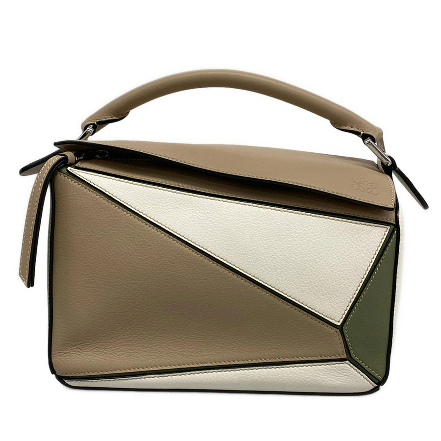 Loewe Puzzle Bag Small Beige White Khaki