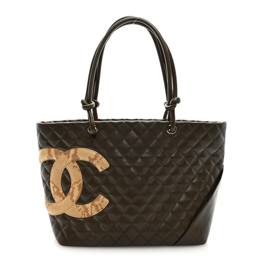 Chanel Calfskin Snakeskin Quilted Large