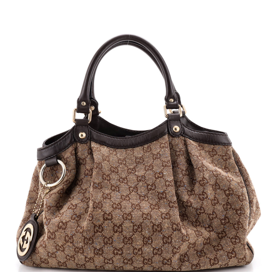 Gucci Sukey Tote Gg Canvas With Leather