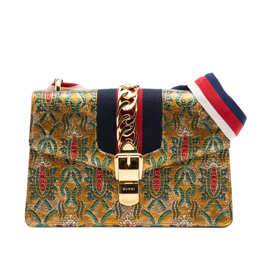 Gucci Small Canvas Brocade Web Sylvie