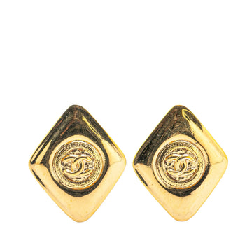 Chanel Gold Plated Cc Clip On Earrings