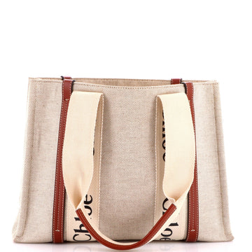 Chloe Woody Tote Canvas With Leather