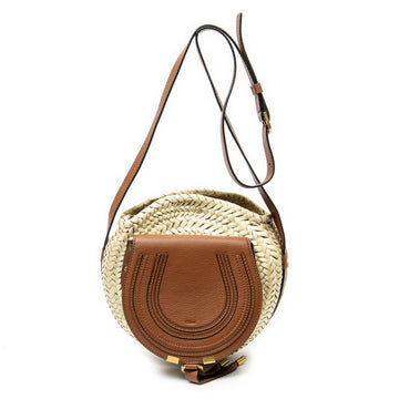 Chloe Marcie Basket Crossbody Bag Raffia