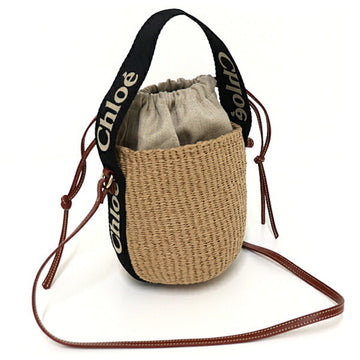 Chloe Woody Basket Tote Woven Raffia