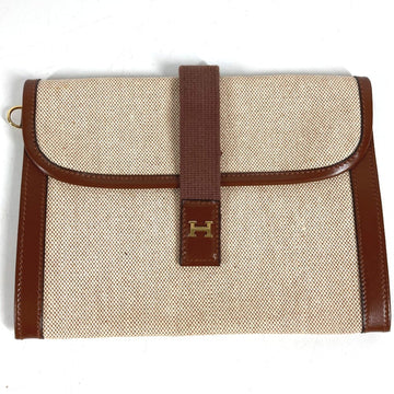 Hermes Jige Clutch Toile And Leather 29