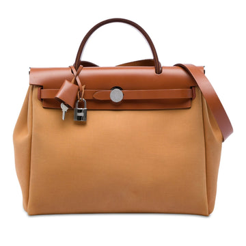 Hermes Herbag Zip Leather And Toile 31